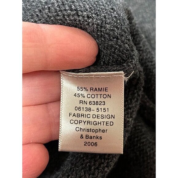 EUC Vintage Hand Embroidered Charcoal Gray Cozy Knit Sweater - Picture 8 of 10